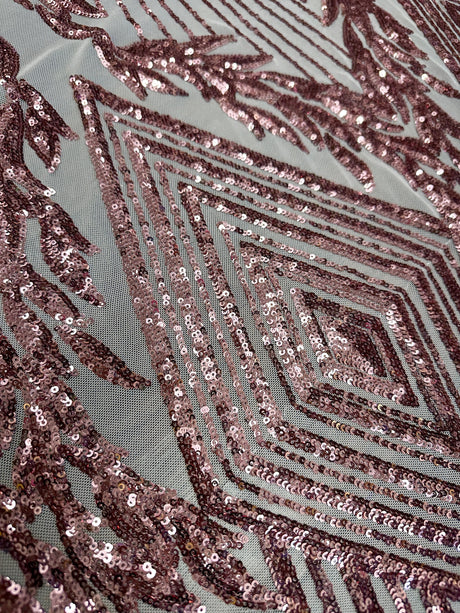 Stretch Sequin Mesh in Blush Pink