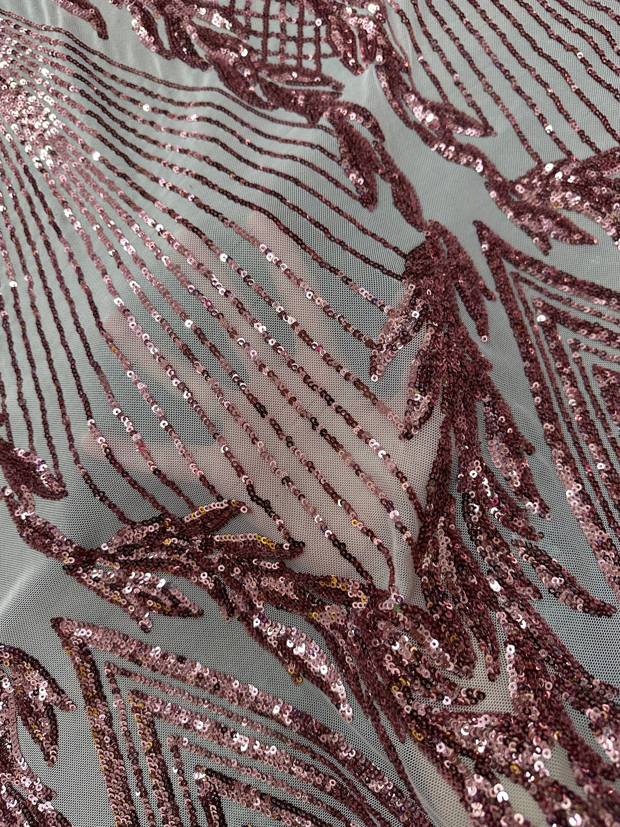 Stretch Sequin Mesh in Blush Pink