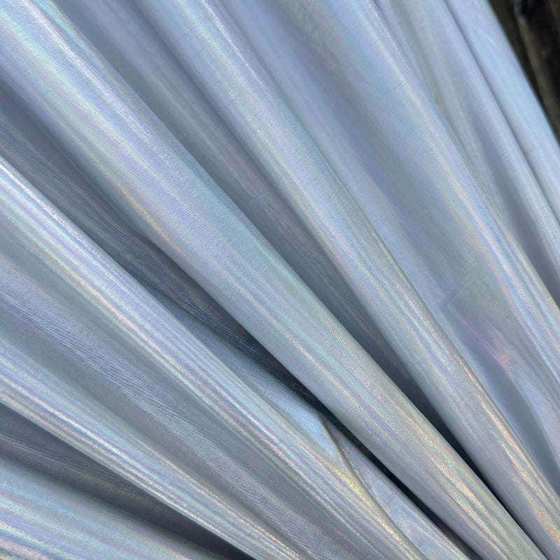 Shiny Silver Coated Spandex Pleather