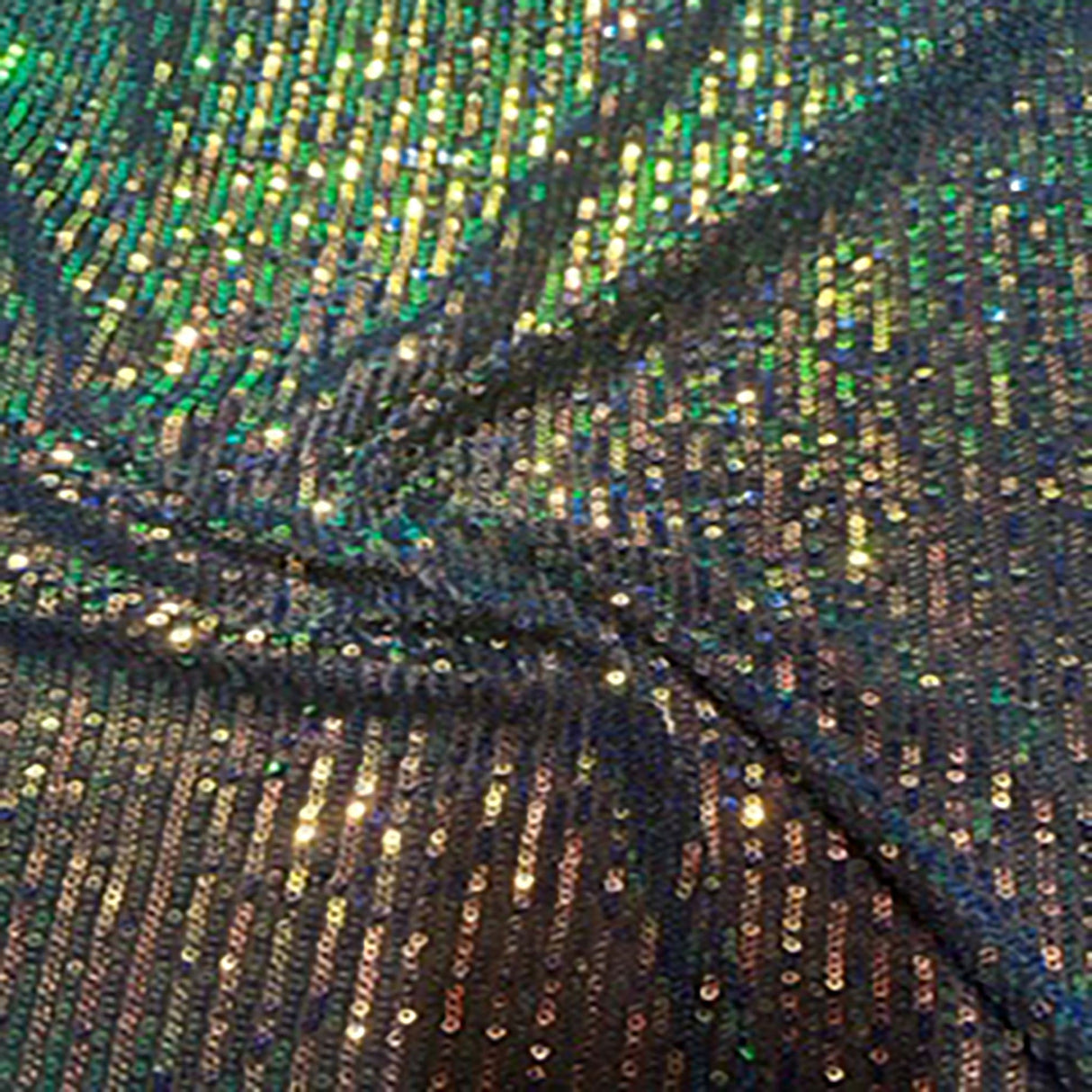 Polyester Spandex Two-Tone Spectrum Sequin Fabric
