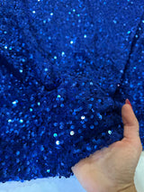 Stretch Sequin Velvet Royal Blue