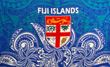 Fiji Islands Seal Polyester Fabric - Tribal Tattoo Print, 72" L X 45" W (1 Piece)