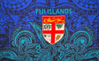 Fiji Islands Seal Polyester Fabric - Vibrant Tattoo Shield Print, 72" L x 45" W (1 Piece)