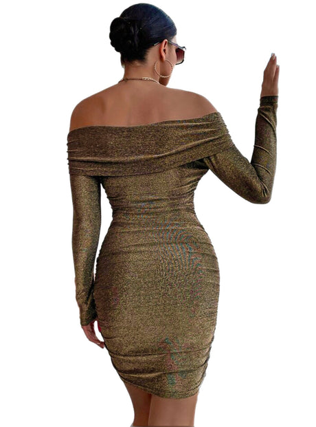 Gold Metallic Lurex Spandex Knit