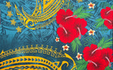Fiji Hibiscus Cluster Sarong Polyester Fabric - Hibiscus Cluster Print, 72" L x 45" W (1 Piece/Sarong)