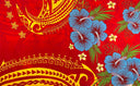 Polyester Sarong Fiji Hibiscus Cluster