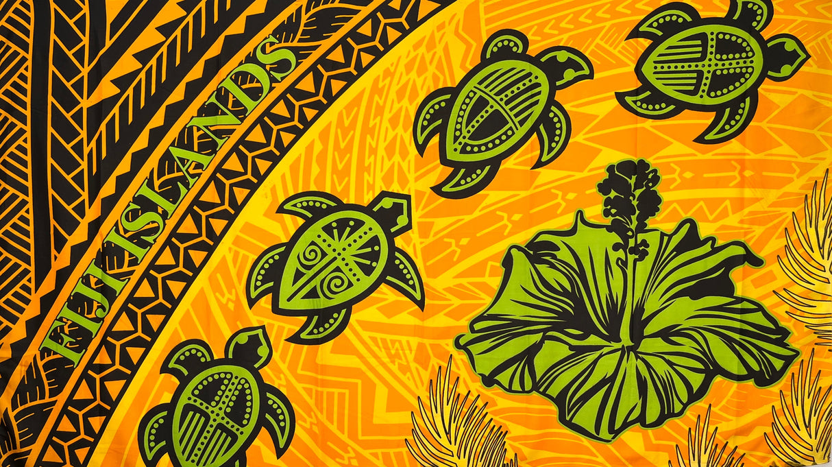 Polyester Sarong Turtle Hibiscus Fiji Islands Wrap