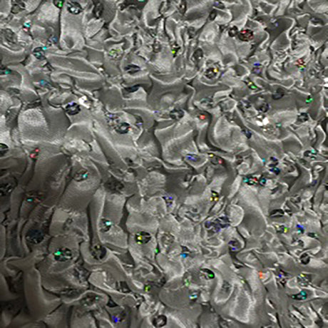 Polyester Curly Satin Sequin Fabric 17" Width