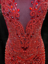 Red Rhinestone Bodice Applique