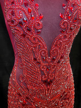 Red Rhinestone Bodice Applique