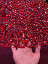 Red Rhinestone Bodice Applique