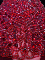 Red Rhinestone Bodice Applique
