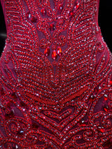 Red Rhinestone Bodice Applique