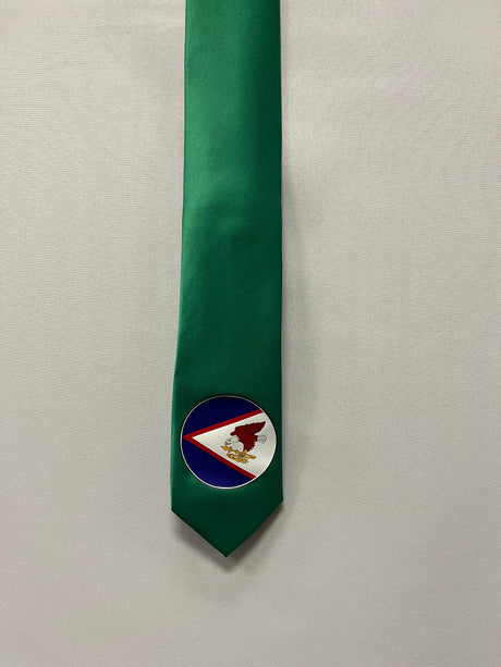 American Samoa Flag Tie Polyester Fabric - Seal Of American Samoa, 56" Length, 3.5" Width (1 Piece)