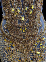 Gold Rhinestone Bodice Applique