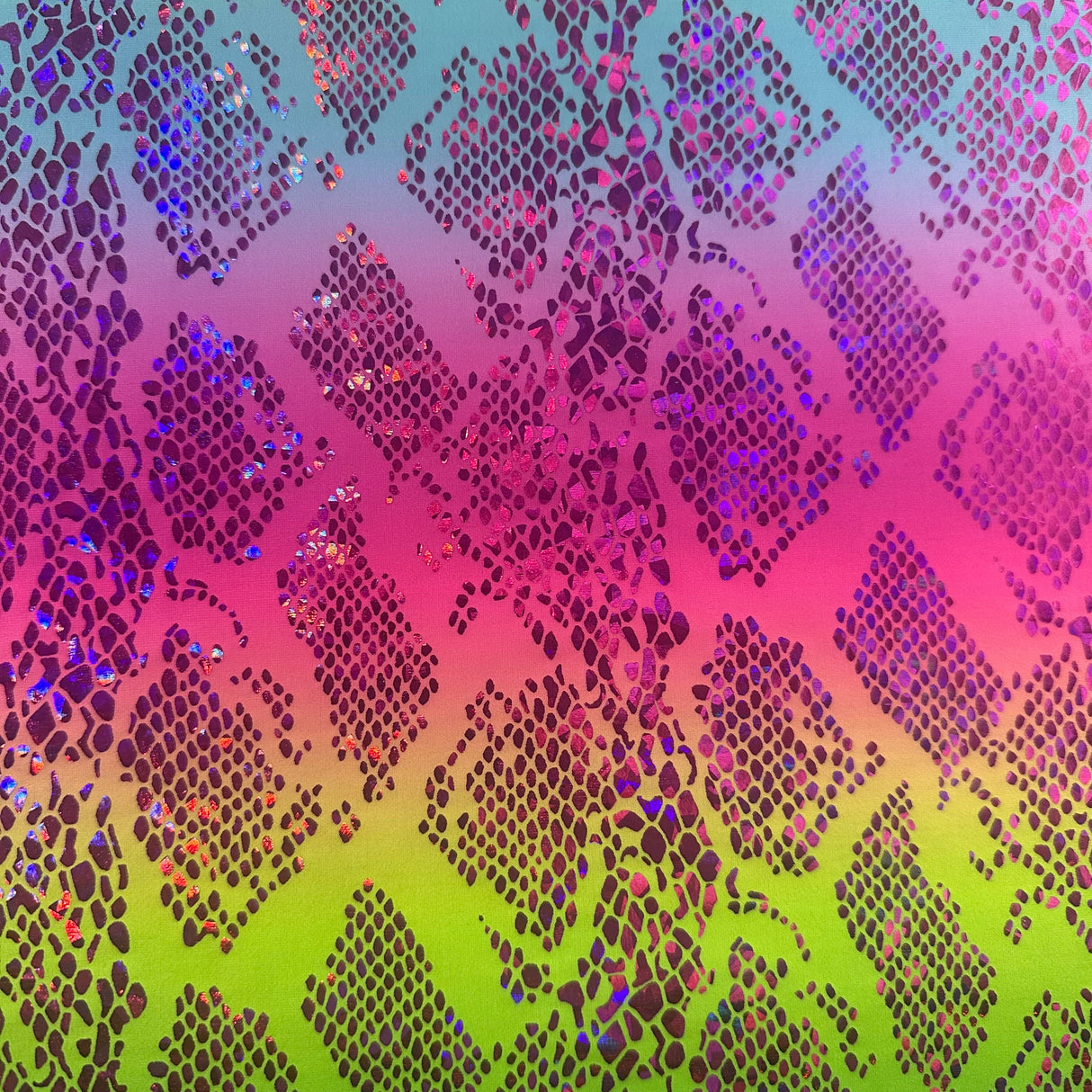 Polyester Spandex Snake Hologram Fabric