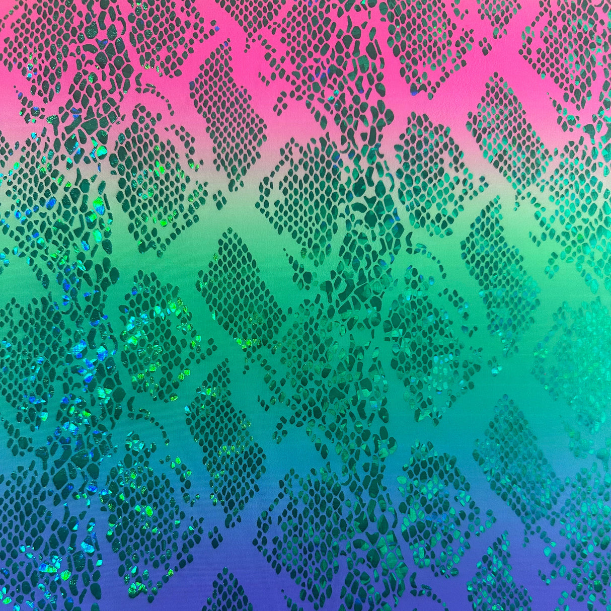 Polyester Spandex Snake Hologram Fabric