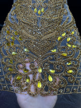 Gold Rhinestone Bodice Applique