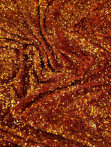 Stretch Sequin on Velvet Burnt Orange