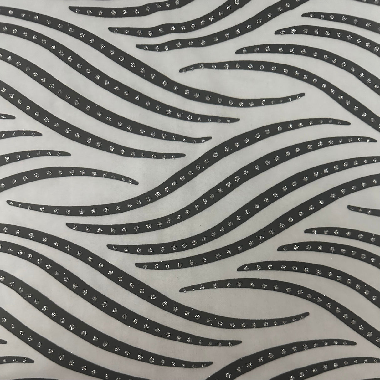 Nylon Spandex Zebra Flocked Glitter Fabric