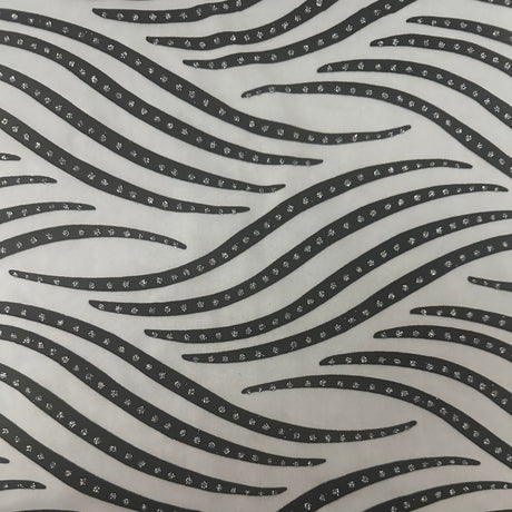 Nylon Spandex Zebra Flocked Glitter Fabric