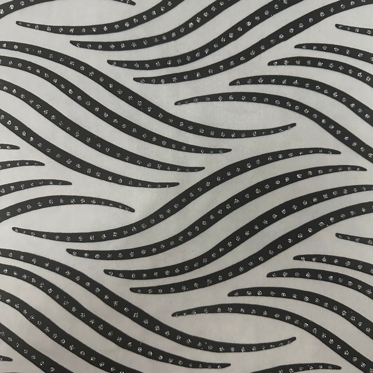 Nylon Spandex Zebra Flocked Glitter Fabric