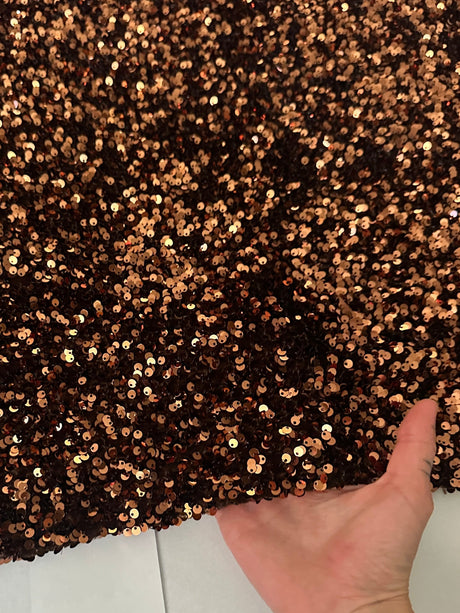 Chocolate Brown Sequin on Velvet