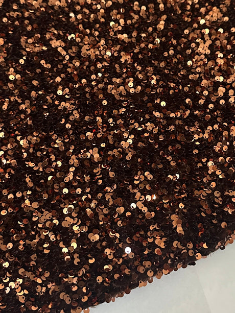 Chocolate Brown Sequin on Velvet