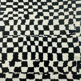 Polyester Spandex Tricot Fabric Black White Checkered 60"