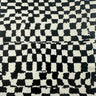 Polyester Spandex Tricot Fabric Black White Checkered 60"
