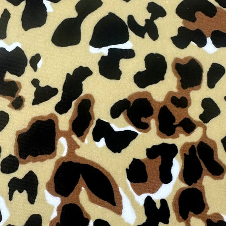 Leopard Print Polyester Spandex Tricot Fabric