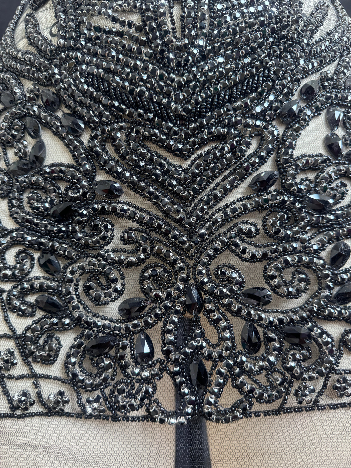 Black Rhinestone Bodice Applique