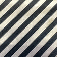Polyester Spandex Fabric 4-Way Stretch Diagonal Stripe Offwhite Navy 60"