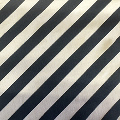 Polyester Spandex Fabric 4-Way Stretch Diagonal Stripe Offwhite Navy 60"