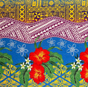 Peachskin Polyester Fabric Tapa Tribal Tattoo Hibiscus Plumeria