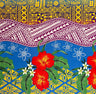 Peachskin Polyester Fabric Tapa Tribal Tattoo Hibiscus Plumeria