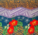 Peachskin Polyester Fabric Tapa Tribal Tattoo Hibiscus Plumeria