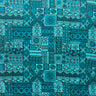 Polynesian Tapa Light Barkcloth Cotton Fabric - Blue Green, 45" Width (1 Yard)