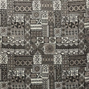 Polynesian Tapa Light Barkcloth Cotton Fabric - Blue Green, Charcoal, Rusty Orange, Green, 45" Width (1 Yard)