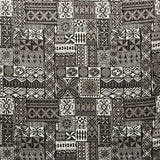 Polynesian Tapa Light Barkcloth Cotton Fabric - Blue Green, Charcoal, Rusty Orange, Green, 45" Width (1 Yard)