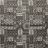 Polynesian Tapa Light Barkcloth Cotton Fabric - Blue Green, Charcoal, Rusty Orange, Green, 45" Width (1 Yard)