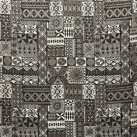 Polynesian Tapa Light Barkcloth Cotton Fabric - Blue Green, 45" Width (1 Yard)