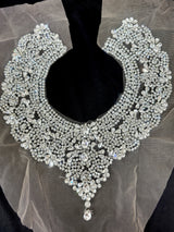 Silver Rhinestone Necklace Applique