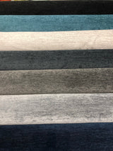 Barcelona Navy Blue Chenille Upholstery Fabric - Solid Navy Blue, 56" Width (1 Yard)