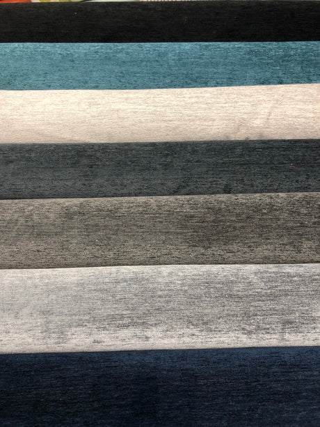 Barcelona Navy Blue Chenille Upholstery Fabric - Solid Navy Blue, 56" Width (1 Yard)