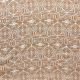 Traditional Polynesian Geometric Design Light Barkcloth Fabric - Beige & White, 45" Width (1 Yard)