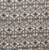 Traditional Polynesian Geometric Design Light Barkcloth Fabric - Beige And White, 45" Width (1 Yard)