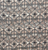 Traditional Polynesian Geometric Design Light Barkcloth Fabric - Beige & White, 45" Width (1 Yard)