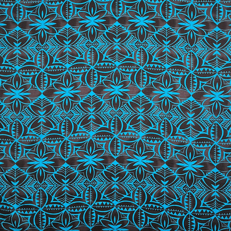 Traditional Polynesian Geometric Design Light Barkcloth Fabric - Beige And White, 45" Width (1 Yard)