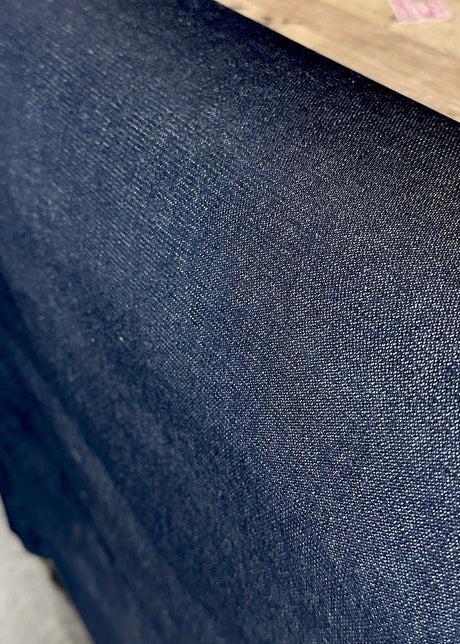 USA Made Deep Indigo Denim 100 Percent Cotton Fabric - Deep Indigo Blue, Ring Spun, 68" Width (By The Yard)